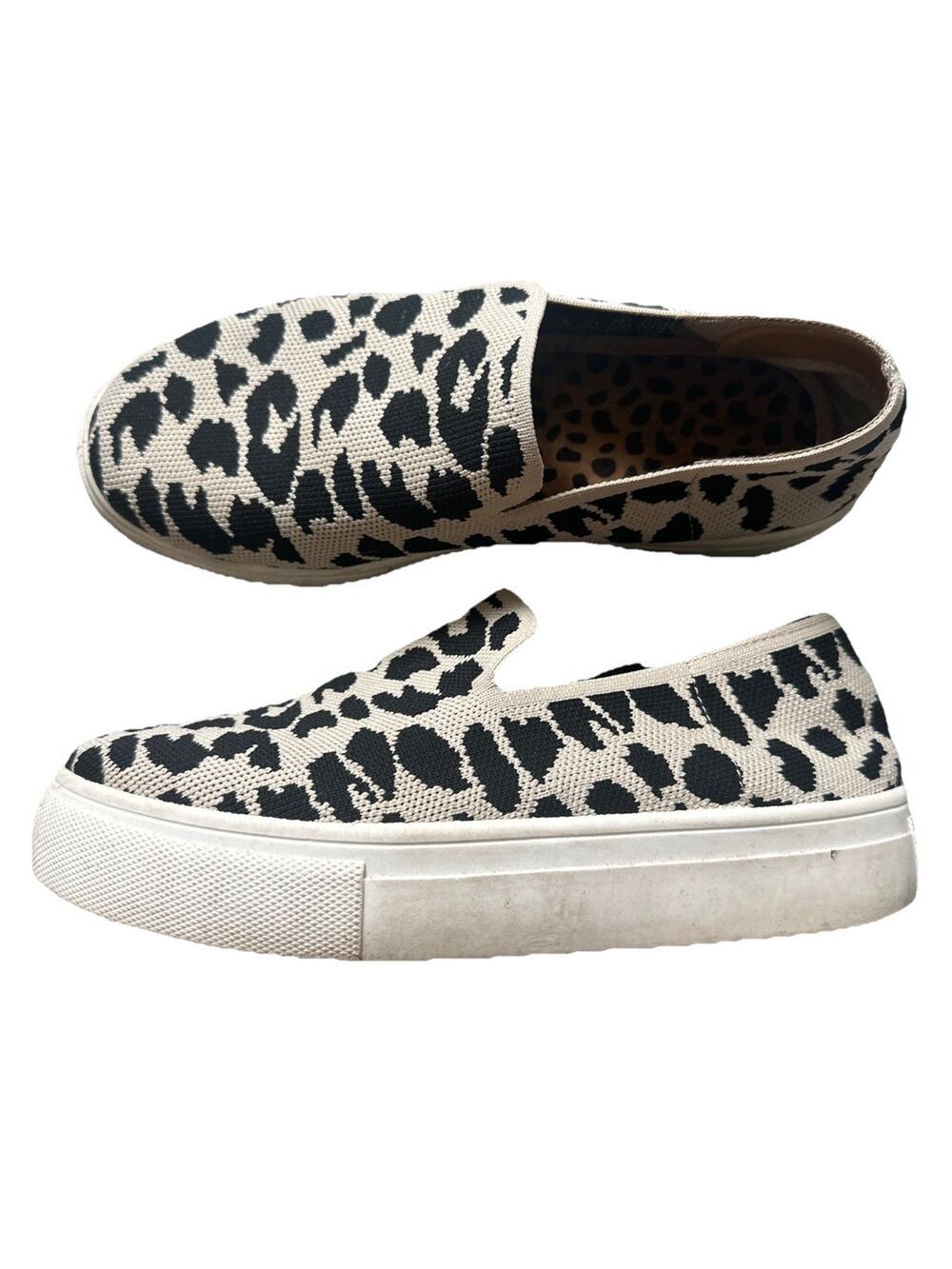Womens BAMBOO Story Leopard Print Slip On Platform Shoes / Size 7.5